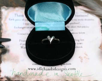 Sutured Heart Ring Sterling Silver Free Domestic Shipping