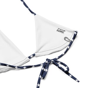 USA Flag Bikini Set – American Patriotic Stars & Stripes Spaghetti Strap Two-Piece Swimsuit for Women, USA Flag Swimsuit, 4th of July Beach image 4