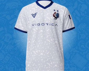 Olympics & Euro 2024 France New Football Jersey V-Neck Short Sleeve Summer Shirts for Men Women Youth Unisex Team Soccer Fan Players