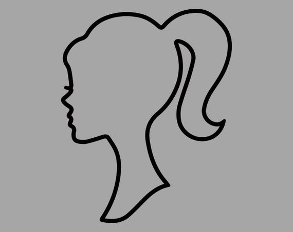 Barbie head outline on sale