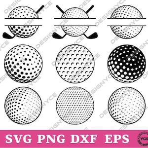 Golf Ball SVG, Golf Ball Vector, Silhouette, Cricut file, Clipart, Cuttable Design, Png, Dxf & Eps Designs.