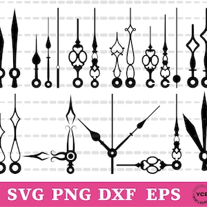 Clock Hands SVG, Clock Hands Vector, Silhouette, Cricut file, Clipart, Cuttable Design, Png, Dxf & Eps Designs.