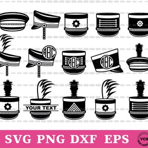 Marching Band Hat SVG, Marching Band Hat Vector, Silhouette, Cricut file, Clipart, Cuttable Design, Png, Dxf & Eps Designs.