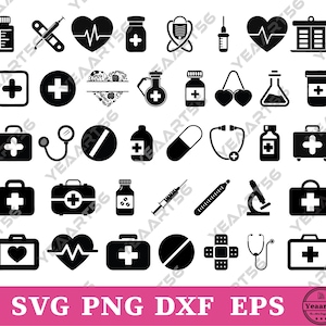 Medical Icons SVG Bundle – Healthcare Clipart for Cricut & Crafts