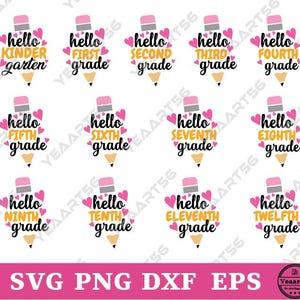 Back to School SVG-bundel – Leuke schoolcitaten | Cricut-bestanden voor leraar | Door studenten gesneden bestanden voor shirt, mok, bord en sublimatie