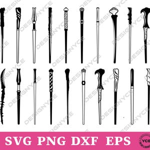 Wands SVG, Wands Vector, Silhouette, Cricut file, Clipart, Cuttable Design, Png, Dxf & Eps Designs.