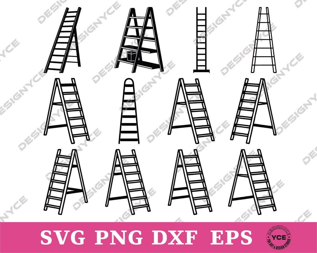 Ladder Svg File Ladder SVG, Ladder Vector, Silhouette, Cricut File, Clipart, Cuttable ...