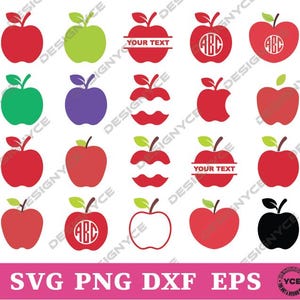 Apple SVG, Apple Vector, Apple Bundle SVG, Apple Bundle Silhouette, Cricut file, Clipart, Cuttable Design, Png, Dxf & Eps Designs.