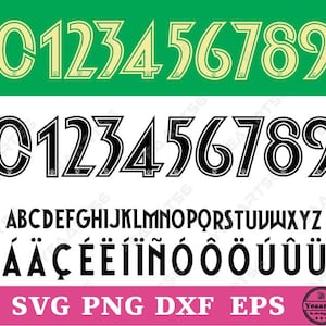 Club America Font SVG Bundle: Sports Jersey Number Alphabet (Digital Download)