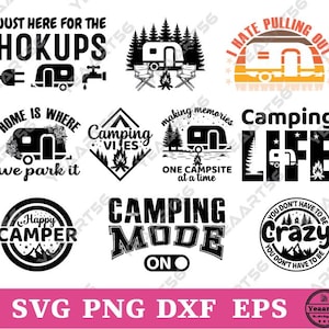 Camping & RV Life SVG Bundle: Adventure Quotes, Campervan Designs