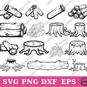 Wood Log Outline SVG Vector: Cuttable Design for Cricut (Digital Download)