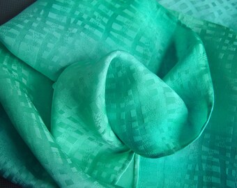 Hand Dyed Silk Scarf - Ocean Colors - Heavy weight jaquard woven scarf many greens designer holiday gift for her dress wrap shawl