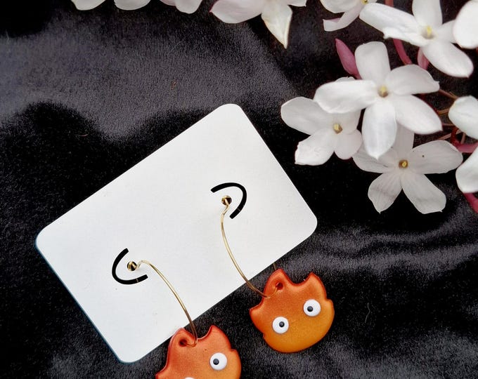 Featured listing image: Handmade Polymer Clay Flame Earrings