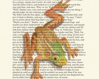 The Celebrated Jumping Frog of Calaveras County by Mark Twain 8 X 10 Humorous Literature Cottage Decor Art print