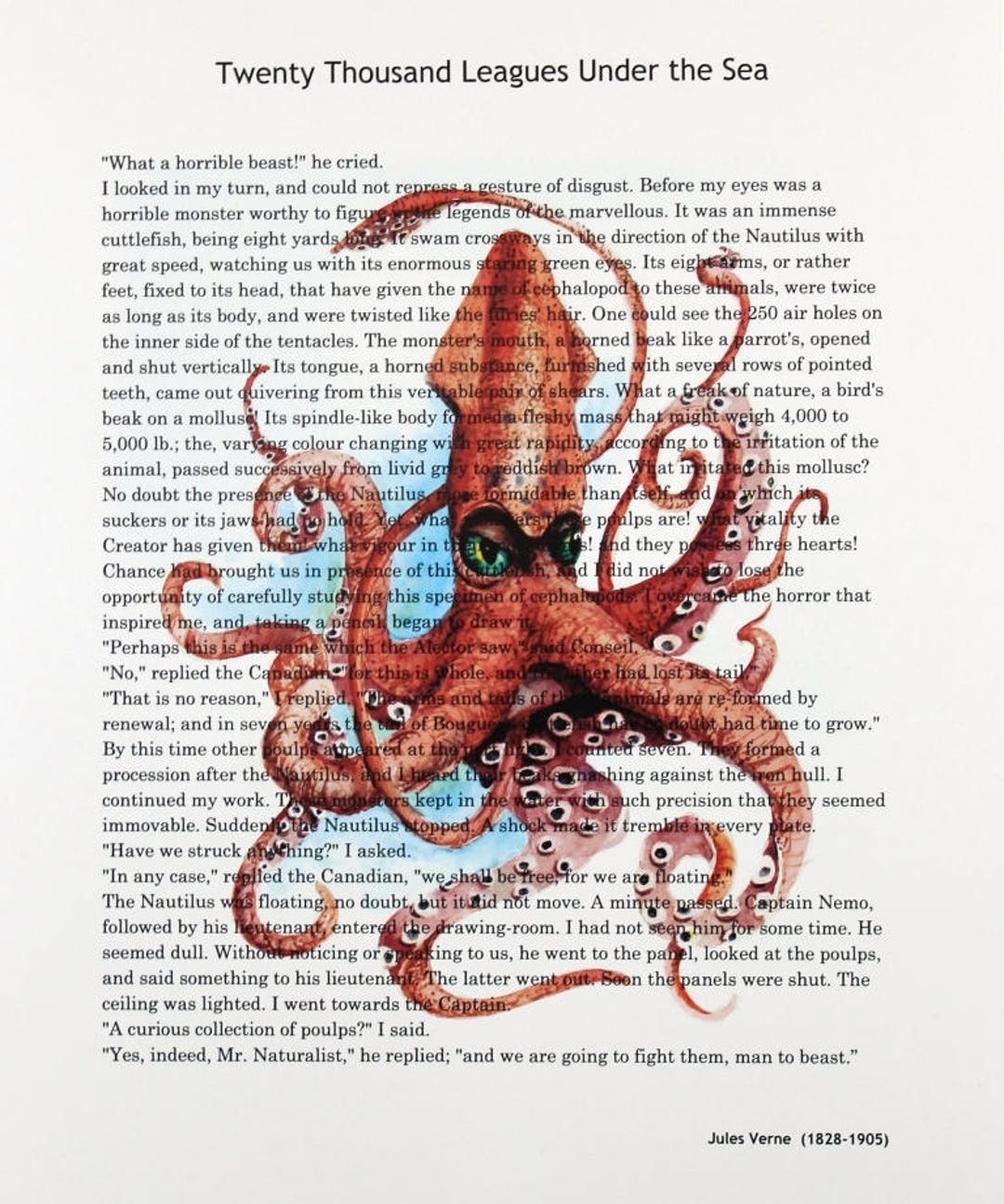Twenty Thousand Leagues Under the Sea Jules Verne Art Print - Etsy.de