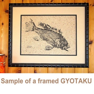 ORIGINAL Porgy or Scup Fish Art rubbing GYOTAKU on 16 X 20 cloth Fisherman gift Beach House art by Barry Singer image 4