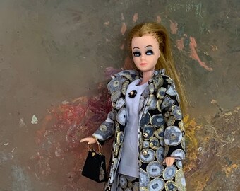 Vintage Topper Dawn in Custom Klimtastic  Coat, Mini Dress with Purse and Shoes