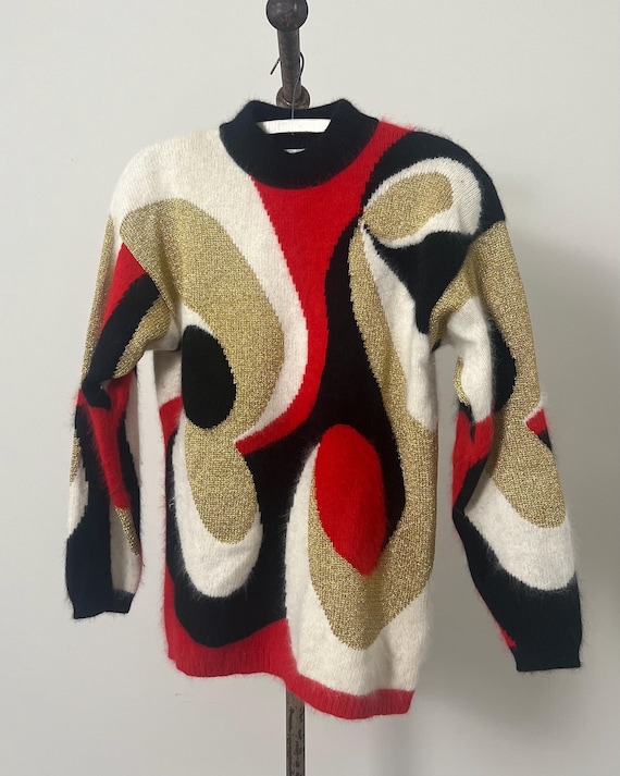 1980s Angora Hair Lambswool Blend Sweater