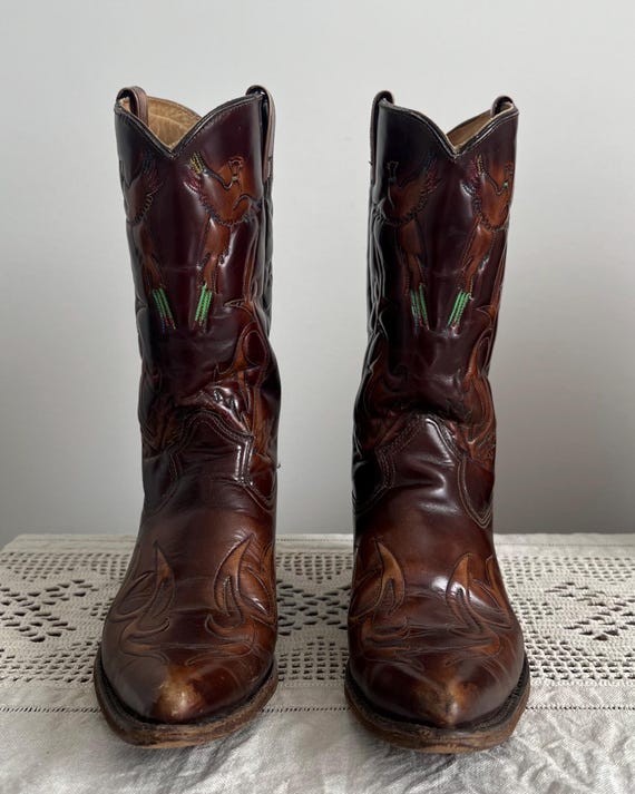 Vintage Embroidered Cowboy Boots - image 2
