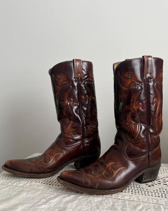 Vintage Embroidered Cowboy Boots - image 3