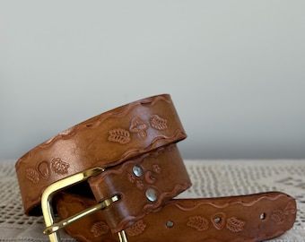 Vintage Tooled Leather Nature Belt