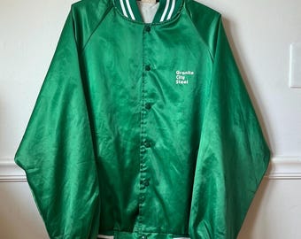 Vintage Satin Bomber Jacket // USA Made
