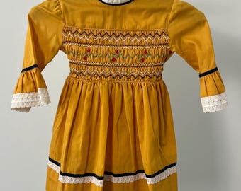 Vintage Polly Flinders Hand Smocked Dress