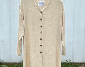 1980s Ruth Norman for Saks Fifth Avenue Plissé Cardigan