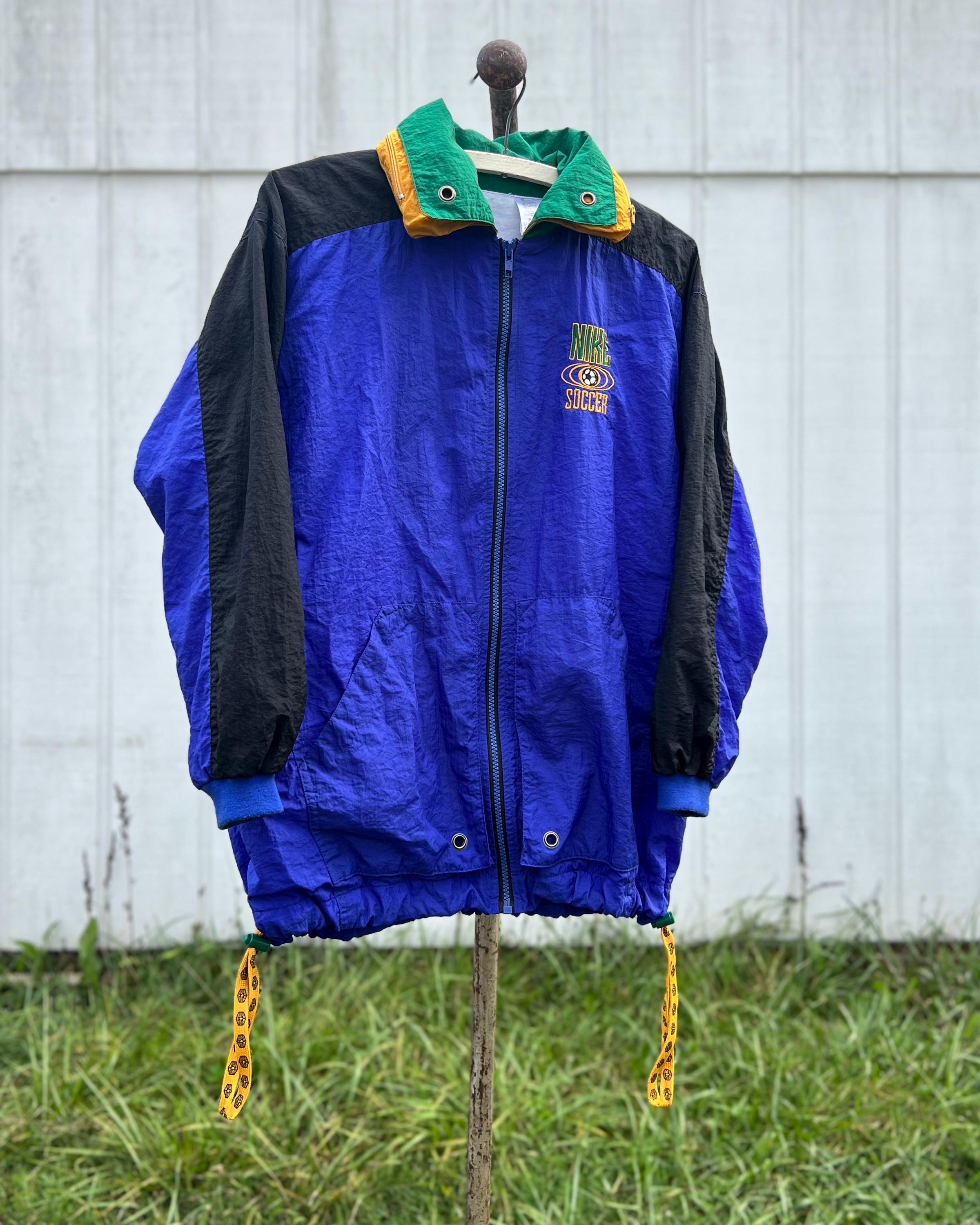 Nike Vintage 90s Green /White Basketball Zip Up Windbreaker