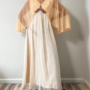 70s Dress Chiffon Cape