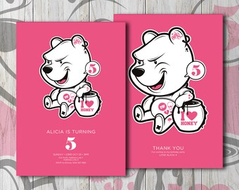 Pooh Bear Birthday Invitation ~ Kids Online Invitation Card ~ Editable Pooh Bear Birthday Invitation ~ Winnie the Pooh Party Canva Template