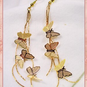 Delicate Gold Butterfly Tassel Earrings