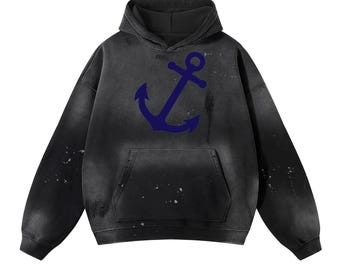 Vintage Washed Frayed Fleece Hoodie
