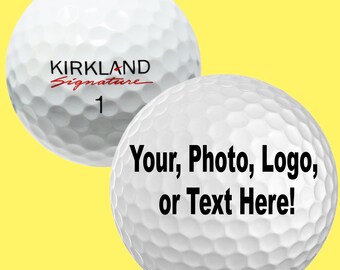Personalized Kirkland Signature Golf Balls • Great Gift for Dad, Retirees & Birthdays • Up to 3-Sided Custom Print