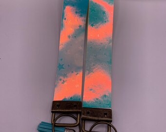 Wristlet for Keys Starlight Holo Glow Key Fob Wristlet, Cute Summer Keychain Strap, Stylish Key Holder Gift