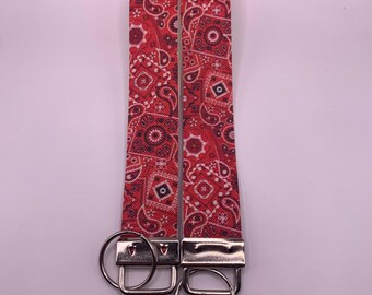 Western Bandana Glow Wristlet Keychain Handmade Rustic Country Western Accessory for Night Out or Gifting