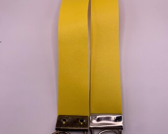 Yellow Wristlet Strap Solar Flare Glow Handmade Keychain for Keys, Summer Accessory, Cute Wristlet Gift