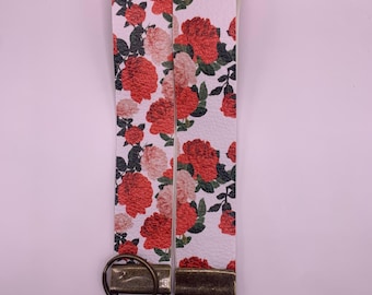 Victorian Rose Glow Wristlet, Red Rose Flower Wristlet, Car Key Wristlet, Womens Keychain Accessory, Handmade Key Wristlet