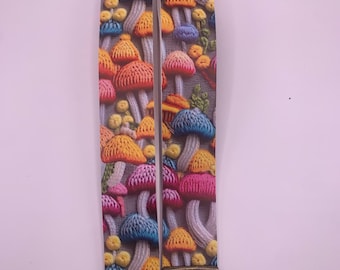 Mushroom Wristlet, Nature-Inspired Wristlet, Cozy Cottage Wristlet, Mushroom Keychain, Cottagecore Whimsical Wristlet