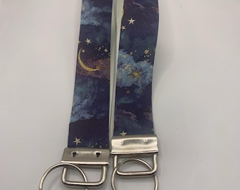 Night Sky Wristlet, Dreamy Glow Wristlet, Galaxy Keychain, Celestial Wristlet, Starry Night Wristlet, Handmade Astrology Keychain