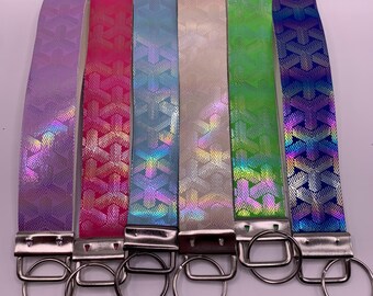 Geometric Design Wristlet Keychain, Colorful Key Fob Wristlet, Handmade Wristlet Strap, Wristlet for Keys, Summer Wristlet