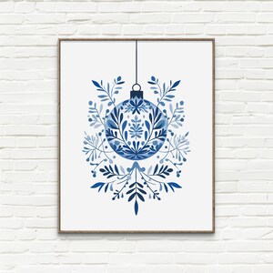 Christmas ornaments | Christmas wall decoration | holiday wall art | vintage Christmas print | cozy decor | winter poster | printable art