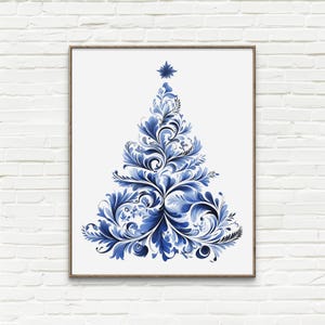 Christmas tree print | farmhouse Christmas wall art | minimalist decoration | festive print | winter cabin decor | printable wall art