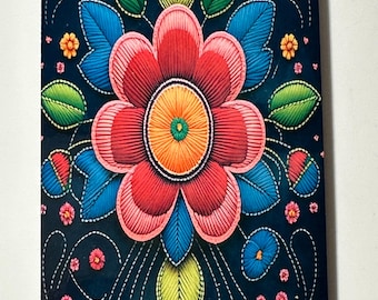 Etiqueta de equipaje con forma de flor