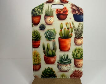 Etiqueta de equipaje con diseño de cactus para regalo, cumpleaños y graduación.