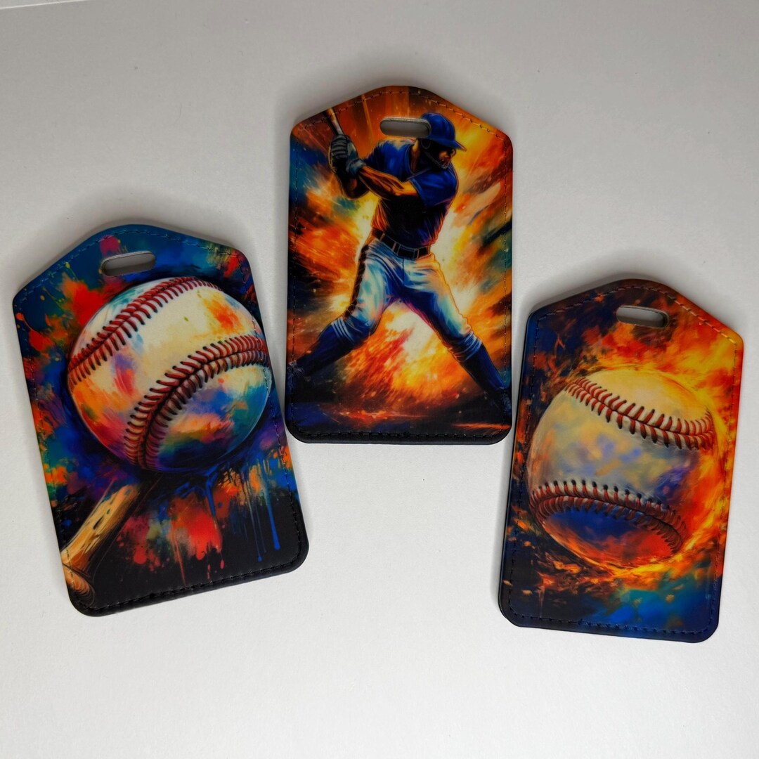 Baseball Luggage Tag Set - Sublimated Sports Bag Tags, 3-pack - Etsy