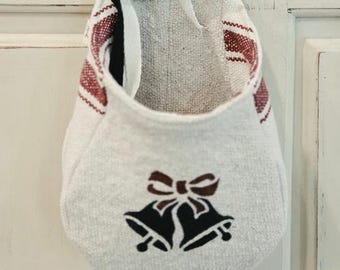 Cloches de Noël taille S, pochette murale, boîte de rangement, décoration de Noël, cannes de Noël