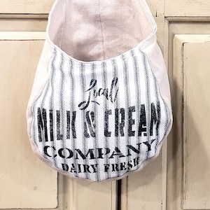 Size small hanging storage basket, tote, wall pocket.  Dairy, kitchen, pantry