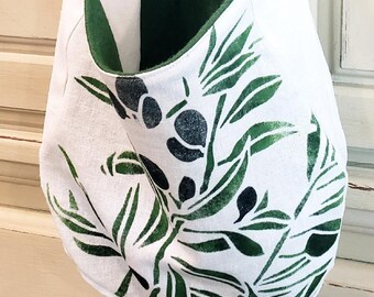 Grand sac cadeau en forme de branche d'olivier, pochette de rangement, sac mural, cuisine, fête prénuptiale