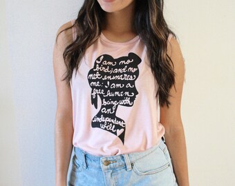 Jane Eyre Quote - "I am no bird; and no net ensnares me" - Charlotte Bronte - Literary Gifts - Muscle Tank. MADE TO ORDER